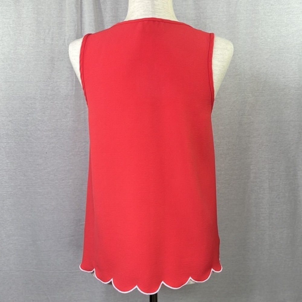 EVERLY Women’s Pink White Scalloped Hem Tank Top Sz S - Picture 2 of 8